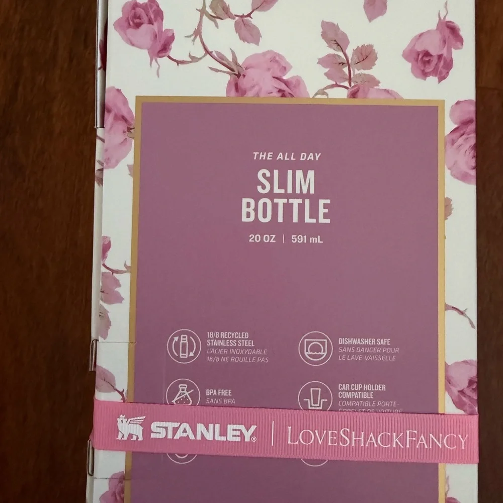 NWT Stanley X LoveShackFancy All Day Slim Bottle Water Bottle | 20 Oz, - Picture 4 of 9